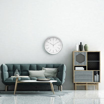 Reloj De Pared Hera Plata 30d Movimiento Continuo