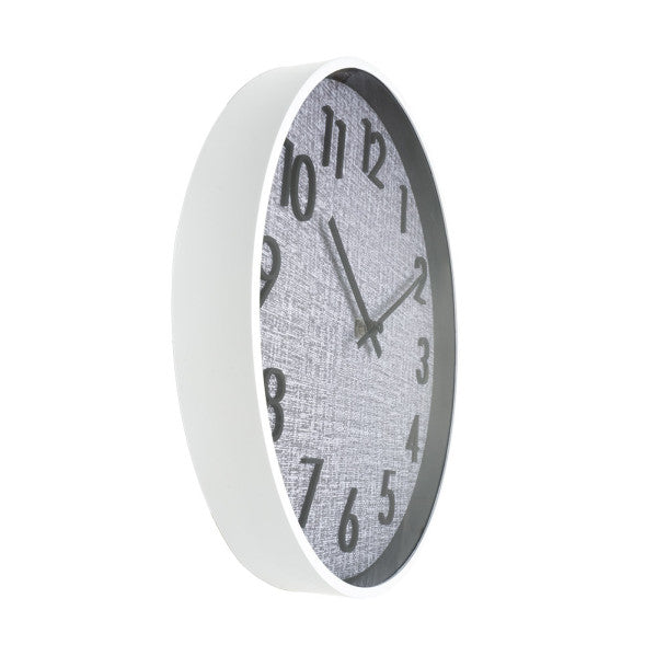 Reloj De Pared Higueron Blanco/gris 50x50x5 Cm Movimiento Continuo