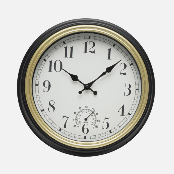 Reloj De Pared Horacio Negro-oro 30d Mov.continuo