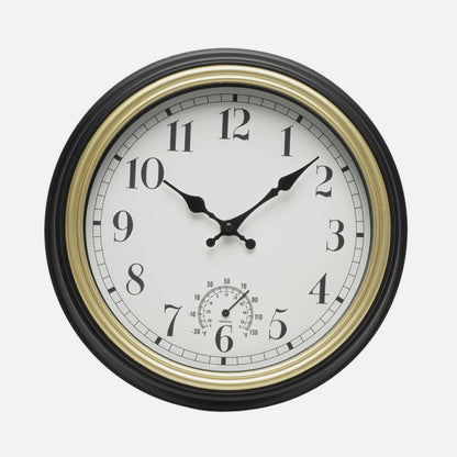 Reloj De Pared Horacio Negro-oro 30d Mov.continuo