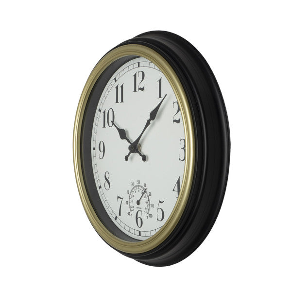 Reloj De Pared Horacio Negro-oro 30d Mov.continuo