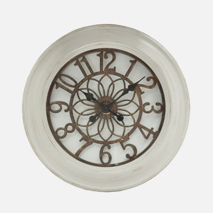 Reloj De Pared Kumico Blanco 58d Agujas Retro Industrial Gran Tamaño