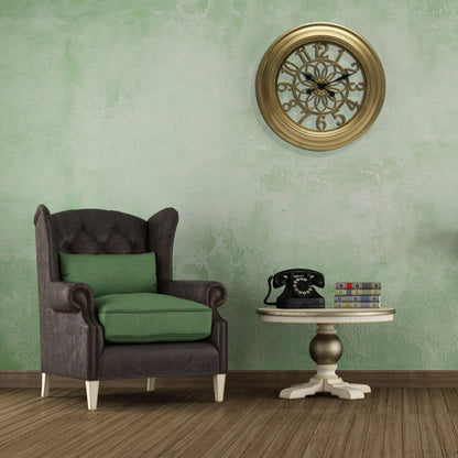 Reloj De Pared Kumico Oro 58d Agujas Retro Industrial Gran Tamaño