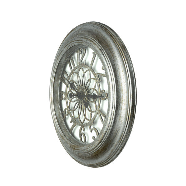 Reloj De Pared Kumico Plata 58d Agujas Retro Industrial Gran Tamaño