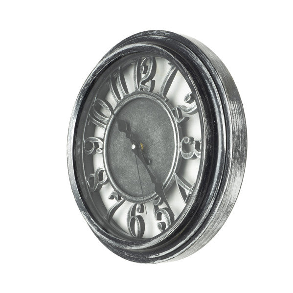 Reloj De Pared Limbo Negro / Plata  33d Mov.continuo