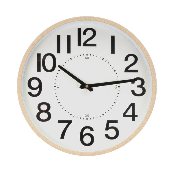 Reloj De Pared Pipo Madera/beis 35d Mov.continuo