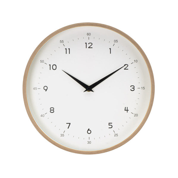 Reloj De Pared Ricoti Madera/blan 30d Mov.continuo