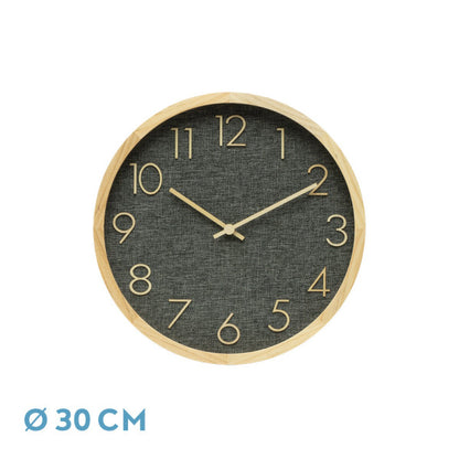 Reloj De Pared Rosellon Haya/gris 30x30x4cm Mov. Continuo
