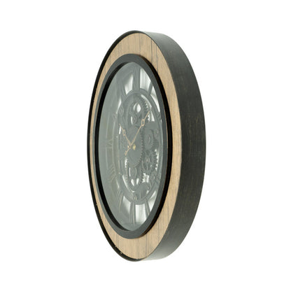 Reloj De Pared Rubite Negro/roble 50x50x5 Cm Movimiento Continuo