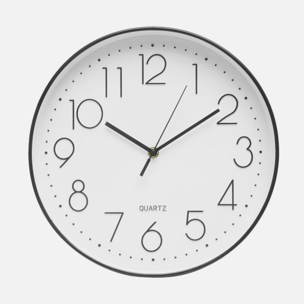 Reloj De Pared Tiempo Negro 30d Mov.continuo
