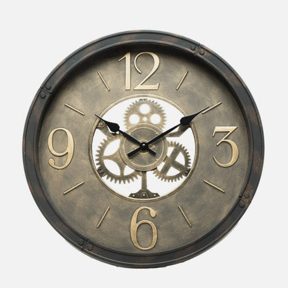 Reloj De Pared Torrox Cuero 50x50x5 Cm Movimiento Continuo