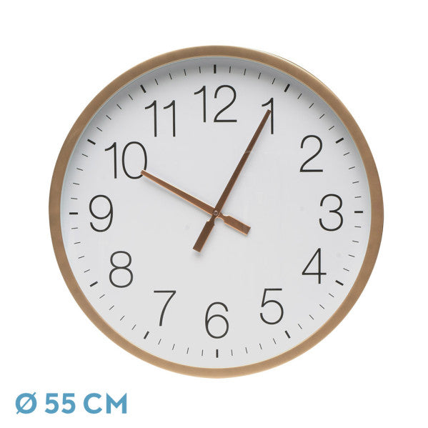 Reloj De Pared Turon Cobre/blanco 55x55x5 Cm Movimiento Continuo