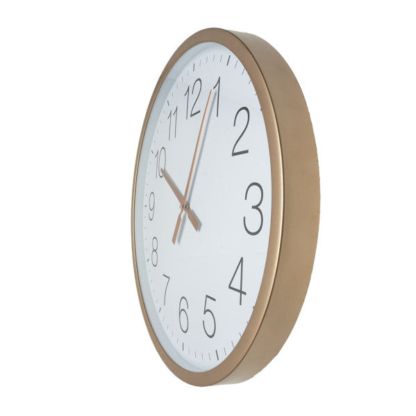 Reloj De Pared Turon Cobre/blanco 55x55x5 Cm Movimiento Continuo