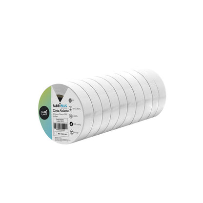 Rollo Cinta Aislante Pvc Blanca 19mmx10m Para Electricista Flexible Y Duradera