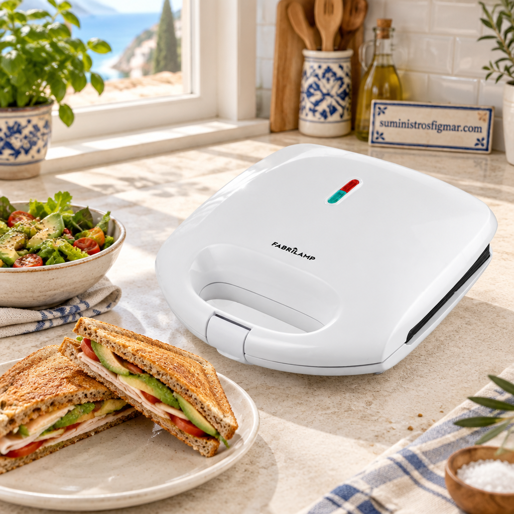 Sandwichera Mandra en cocina mediterránea con suministrosfigmar.com
