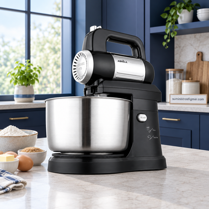 Sirena en cocina azul marino