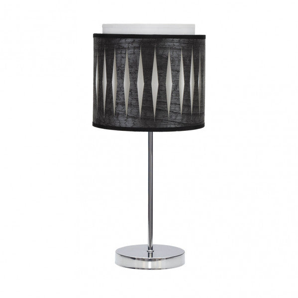 Sobremesa Alexandra 1xe14 Cromo/madera Negra 42x17x17 Cm