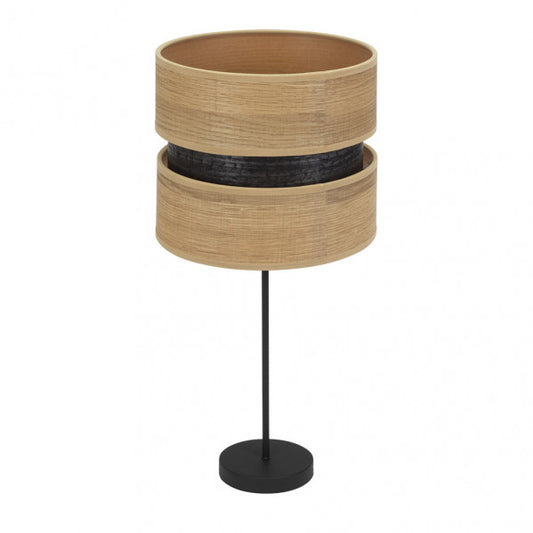 Sobremesa Alto Colet 1xe27 Negro/madera Clara 61x30x30 Cm