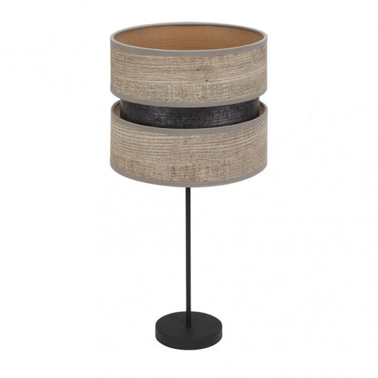 Sobremesa Alto Colet 1xe27 Negro/madera Gris 61x30x30 Cm