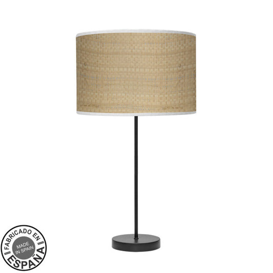 Sobremesa Alto Moda 1xe27 Negro/cañizo Claro 63x30x30 Cm
