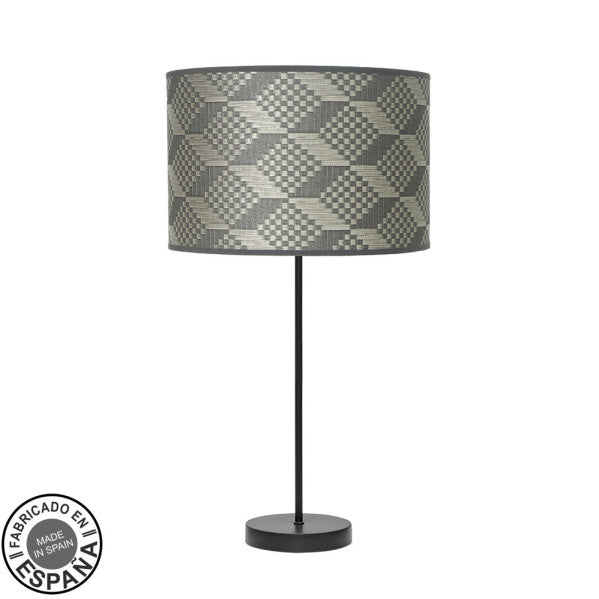 Sobremesa Alto Moda 1xe27 Negro/tetris Gris 63x30 X30cm
