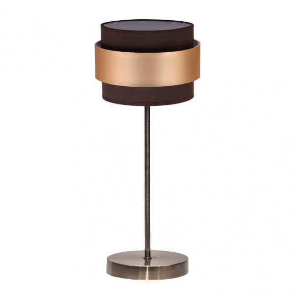 Sobremesa Bremen Cuero/marron-oro 1xe14 39x16x16 Cm