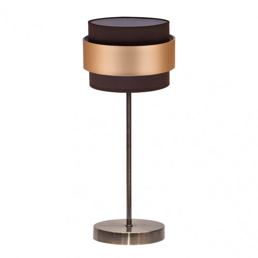 Sobremesa Bremen Cuero/marron-oro 1xe14 39x16x16 Cm