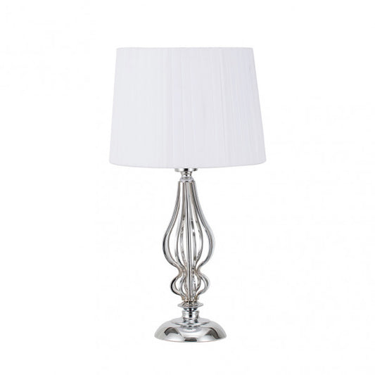 Sobremesa Cebrano 1xe27 Cromo C/pant Blanca 30x30x55 Cm