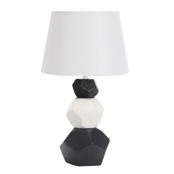 Sobremesa Ceramica Foz 1xe27 Blanc/neg Pant Blanca 41x24x24 Cm