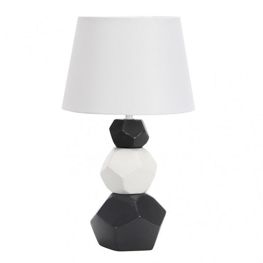 Sobremesa Ceramica Foz 1xe27 Blanc/neg Pant Blanca 41x24x24 Cm