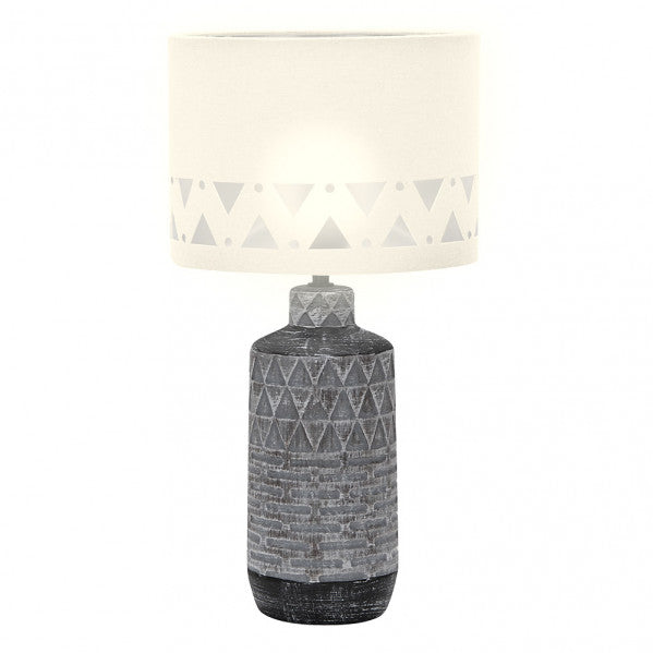 Sobremesa Ceramica Mos 1xe27 Zinc Pantalla Blanca 42,5x24x24 Cm