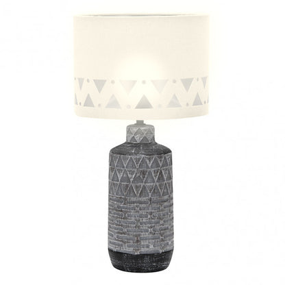 Sobremesa Ceramica Mos 1xe27 Zinc Pantalla Blanca 42,5x24x24 Cm