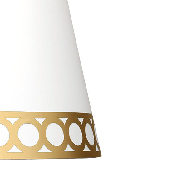 Pantalla Sobremesa Dalia E14 Blanca/oro 25dx20dx15h
