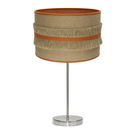 Sobremesa Grand Natalia 1xe27 Niquel/saco-naranja 62x30x30 Cm