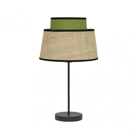 Sobremesa Jia 1xe14 Natural/verde 40x20x20 Cm
