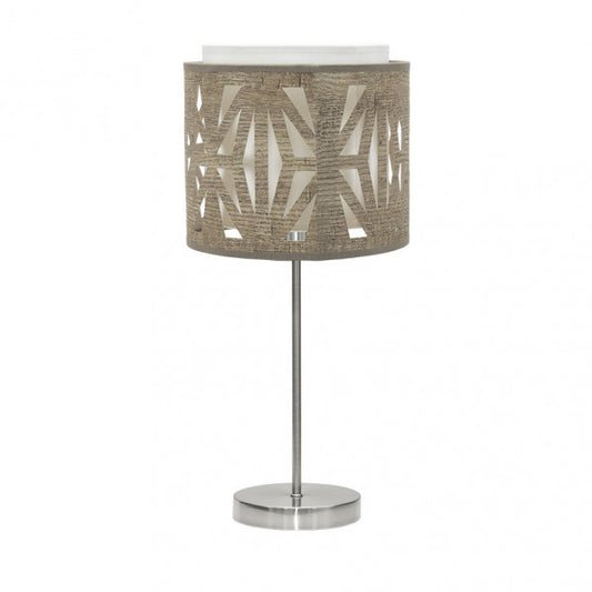 Sobremesa Katerina 1xe14 Niquel/madera Gris 42x17x17 Cm