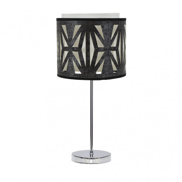 Sobremesa Katerina 1xe14 Cromo/madera Negra 42x17x17 Cm