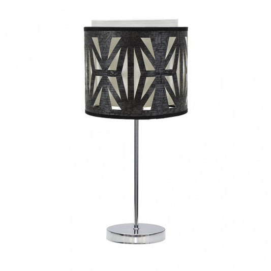 Sobremesa Katerina 1xe14 Cromo/madera Negra 42x17x17 Cm