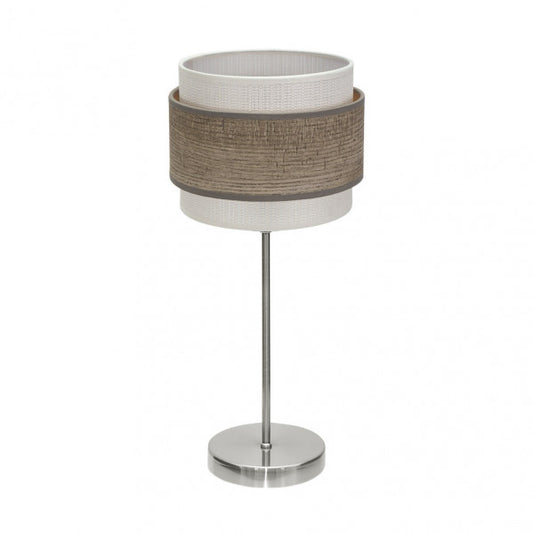 Sobremesa Myriam 1xe14 Niquel/Madera Gris 47x18x18 cm