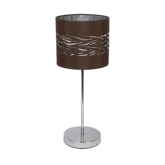 Sobremesa Niebla 1xe14 Cromo/marron-plata 43x17x17 Cm