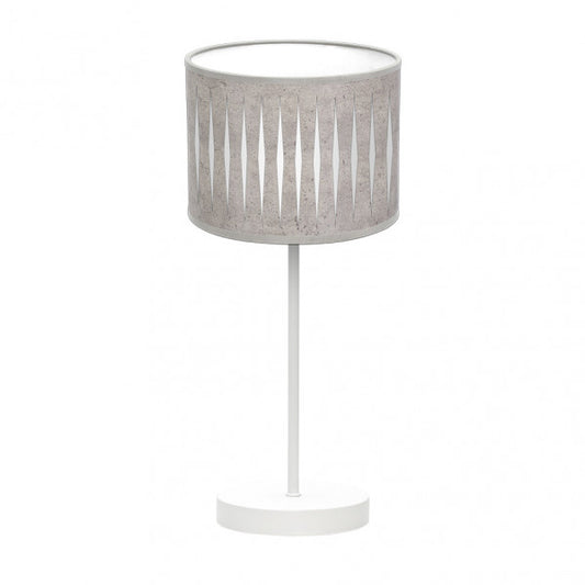Sobremesa Piron 1xe14 Blanco/cemento Gris 42x17x17 Cm
