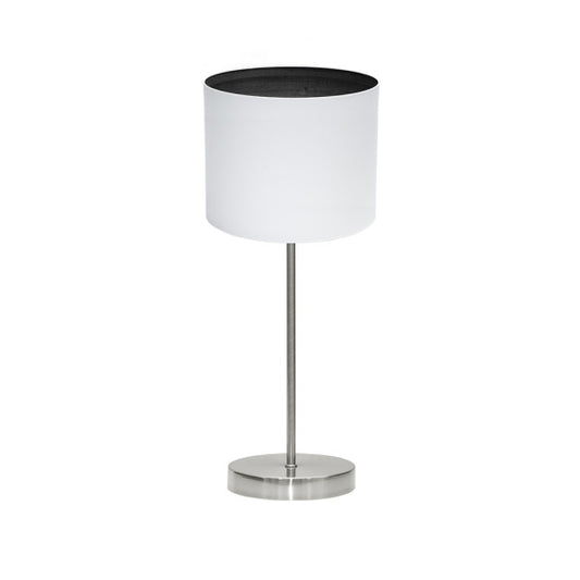 Sobremesa Tatiana 1xe14 Niquel/blanco-mad.Negra 42x17x17 Cm