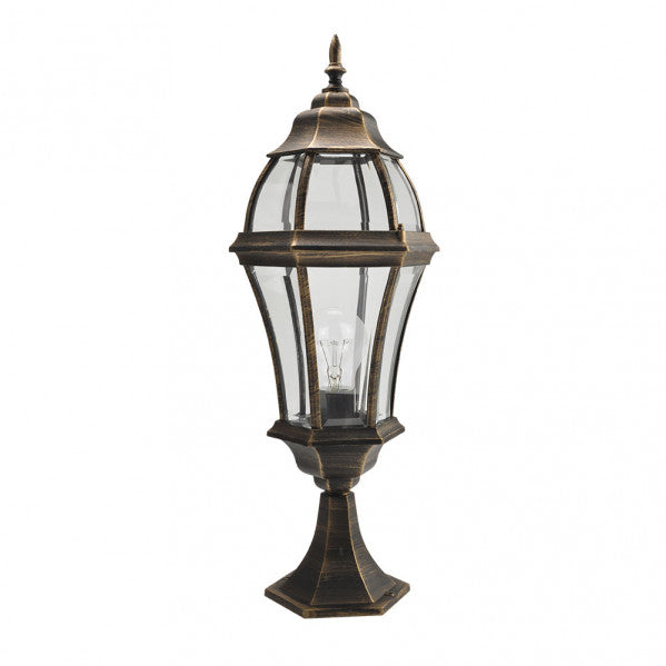 Sobremuro Exterior Aluminio Becrux 1xe27 Neg/oro   64,5x21x21 Cm  Ip44