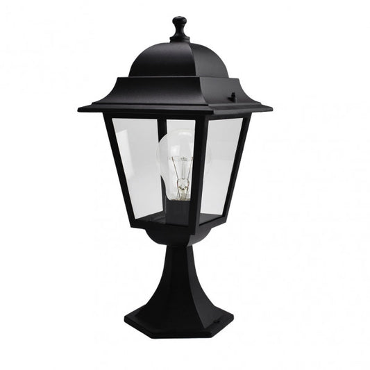 Sobremuro Exterior Aluminio Spica 1xe27 Negro Ip44  46x21,5x21,5 Cm