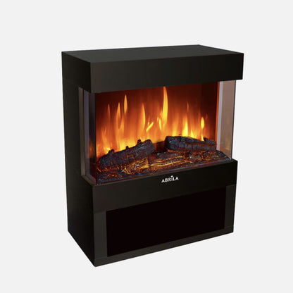 Termoventilador Ceramico Ptc Columbia 1800w Negro 2pot Efecto Llama Indep.termostato,protecc.73x60x30cm
