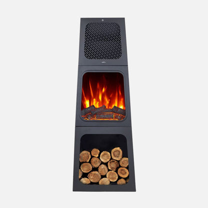 Termoventilador Ceramico Ptc Cornelius 1800w Negro 2pot Efecto Llama Indp.termostato,protecc.119x45x35cm