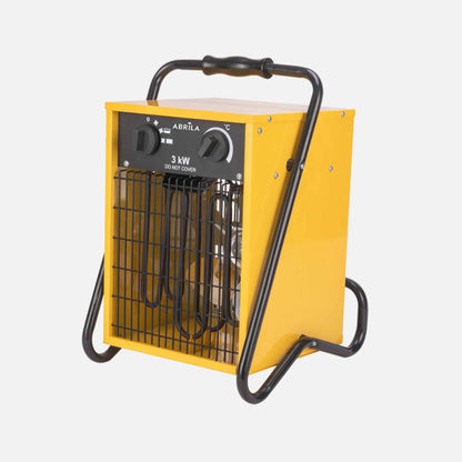 Termoventilador Industrial Acero Inoxidable Copan 3000w Amarillo 3pot Termostato Reg.seg.asa 44x32x30cm