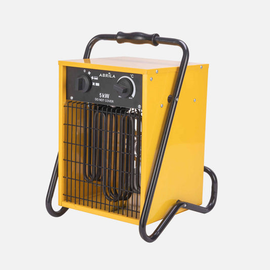 Termoventilador Industrial Acero Inoxidable Copan 5000w Amarillo 3pot 400v Trifasico Termostato Reg.seg.asa 44x32x30cm