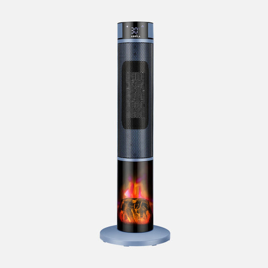 Termovent.vert.ceramico Everton Alto 2000w Azul/Negro C/remoto 2pot. 4fun.oscilante,antivuelco,efecto Llama 106x31x31cm