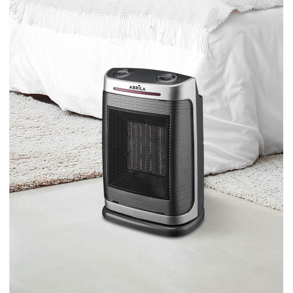 Termoventilador Ceramico PTC Fogon 1500w Plata 2potencias 3funciones Termost. Regu. Seguridad, Antivuelco 29x19x14,5cm